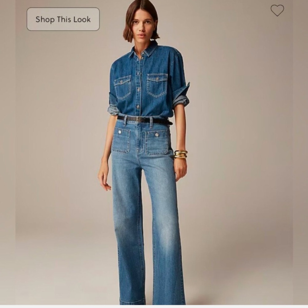 J. Crew Women’s High-rise Sailor Denim Trouser in 1996 Semi-stretch NWT size 25
